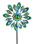 MUMTOP Wind Spinner 51" Peacock Double Wind Sculpture is Suitable for Decorating Your Patio, Lawn & Garden