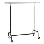 SONGMICS Clothes Rack, Heavy-Duty Garment Rack, 286.6 lb Load Capacity, Clothing Rack, Black and Silver UHSR011E01