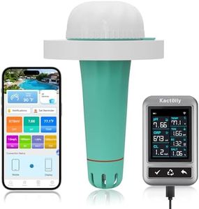 kactoily Ultra 7-in-1 Smart Pool Monitor, 24/7 WiFi Rechargeable Pool Chemical Monitor, Real-Time pH Chlorine Salinity ORP EC TDS Temp Water Tester for Saltwater Freshwater Pools, Hot Tubs, Spas