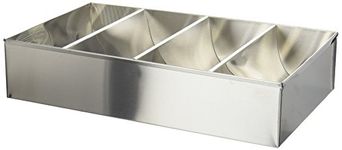 Winco 4-Compartment Stainless Steel Cutlery Bin Medium