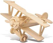 Puzzled 3D Puzzle Nieuport 17 Airplane - Wood Craft Construction Model Kit Aircraft, Fun Educational DIY Wooden Toy Assemble Model Unfinished Craft Hobby to Build & Paint for Decoration - 30pc Pack