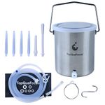 TopQuaFocus Stainless Steel Enema Bucket Kit Non Toxic 2 Quart Capacity Reusable Colon Cleansing Detox Enemas Kit