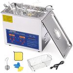 3L Ultrasonic Cleaner with Heater and Timer, 120W Stainless Steel Ultrasonic Cleaning Machine, Professional Ultrasonic Parts Cleaner Ultrasound Cleaning Machine for Lab Tools Auto Parts