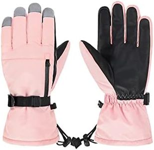 Century Star Kids Gloves Winter Waterproof Ski Gloves Boys Snow Gloves Girls Winter Gloves Insulated Warm Youth Gloves Z Light Pink XS(6-8 Years)
