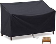 Mayhour Patio Bench Cover 2/3/4 Seater, Waterproof,Windproof and Tearproof 210D Oxford Fabric Anti-UV Recliner Furniture Cover for Outdoor Black (64x26 x 35 inch(3 seater))