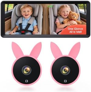 Babyvue Dual Car Camera Baby Monitor for 2 Kids 7.2'' HD Split Screen