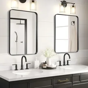 Fabuday Bathroom Mirrors Over Sink 2 Pack- 36x24 Inch Black Matte Framed Mirrors Wall Mounted, Large Rectangle Vanity Mirror Metal Frame for Bathroom Double Sink, Farmhouse, Bedroom, Restroom