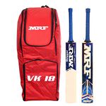 MRF English Willow Cricket BAT VK-18 Skipper with VK-18 Junior Cricket KIT Bag