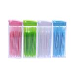 SUPVOX 200pcs Plastic Toothpicks Brush Double-ended Oral Care Tooth Sticks Random Color