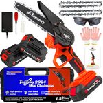 Taranzy Mini Chainsaw 6 Inch Mini Rechargeable Chain Saw 2024 Cordless Chainsaw Electric Chainsaw Cordless Electric Chainsaw Cordless Electric Chainsaw Handheld Electric Saw Wood Cutting