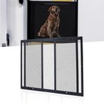 LCGAOYA Aluminum RV Entry Screen Door Protector Grille for Dogs, Adjustable RV Screen Door Guard 20Inch High - Fits Door Widths 22" - 31.5", RV Door Camper Screen Door Grill, Black-20Inch High