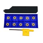 RHFGYY 5/8" CNC Face Milling Lathe Tool Holder SRAPR1616H10 /08 + 10pcs RCMT10T3 (R5) /RCMT08 (R4) Carbide Inserts Round milling Inserts (R4)