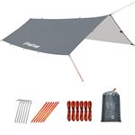 KingCamp Camping Tarp, Waterproof Hammock Rain Fly, Portable Camping Sunshade for Beach, Picnic, Outdoor Activities - Ultralight Camping Gear Must Haves, Backpacking Tent Tarp Easy to Set Up