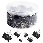 SANNIX 110 PCS Binder Clips Assorted Sizes, X Large, Large, Medium, Small, Mini and Micro, Binder Clips Paper Clamps for Office Home School