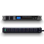 SENWOSI 2000W 10 Socket Sequential Rack Professional Audio Power Conditioning ，Digital Voltmeter, USB, Surge Protector for Home Theater Stage/Studio (SW-X100)