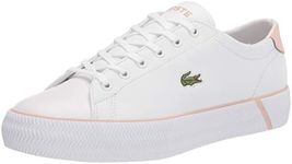 Lacoste Womens Gripshot Sneaker, White/Light Pink, 9