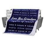 FILO ESTILO Grandma Blanket, Birthday Gifts for Grandma from Grandchildren, Granddaughter, Grandson, Grandmother Presents, Grandma Throw Blanket 152x127 cm (Blue, Sherpa)