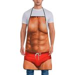 Funny Muscle Man Aprons - Creative Cooking BBQ Grilling Apron - Novelty Gifts for Men & Women