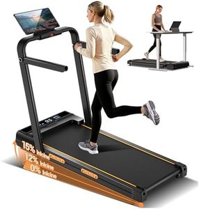 15% Incline Walking Pad Treadmills with Handle for Home and Office,159kgs Capacity, 4-in-1 Portable Under Desk Treadmill, Folding Treadmill with 3.0 HP Quiet Brushless (15% Incline Walking Pad)