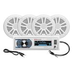BOSS Audio Systems MCK632WB.64 Marine Stereo Package - Bluetooth, - - no CD DVD MP3 USB WMA AM FM Radio, 6.5 Inch Speakers, Antenna, Weatherproof