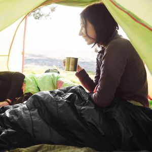 azark Single Sleeping Bag – Black, Lightweight Camping Gear