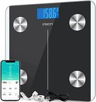 Etekcity Scales for Body Weight, Bathroom Digital Weight and Body Fat Scale for BMI, Rechargeable Bluetooth Body Composition Analyzer,Sync Data with Other Apps, Black, 11.8x11.8 Inch,Pack of 1 - ESF93