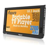 10 Inch Portable Digital DVB-T2 TFT HD Screen Freeview LED TV for Car,Caravan,Camping,Outdoor,Kitchen.Built-in 3200mAh Battery Television/Monitor with Multimedia Player FM function, ASPURE