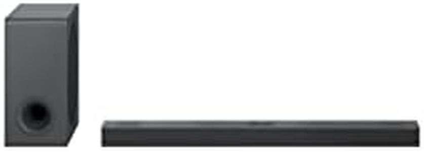 LG DS80QY - Barra de Sonido 3.1.3 (480 W) con subwoofer inalámbrico y tecnología Meridian (Dolby Atmos, HDMI, Bluetooth), Color Plateado Oscuro