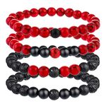 MJartoria BFF Bracelets for 2- Beaded Matching Bracelets Adjustable Strand Best Friends Bracelet Handmade Natural Stone Friendship Bracelets Jewelry Gifts for Women Couples, 7.8 inch, Stone, no