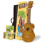 Mahalo Ukulele for Beginners, Kahiko 'Learn 2 Play' Bundle with Essentials Pack, Perfect for kids and Adults, Including Clip-on Tuner, Aquila Strings, Picks & MORE - Transparent Brown