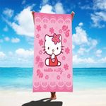 ZeHaiYlf Hello Kitty Pool Towel - Beach Towel Super Soft and Absorbent 100% Cotton Towel, Size 63 x 31.5（01）