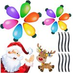 22 Pcs Reflective Christmas Car Magnet, Windspeed Christmas Car Decorations Reflective Magnets with 12 Light Bulbs Car Magnets, 8 Magnet Wires, Santa Claus, Elk Reflective Christmas Magnets for Car