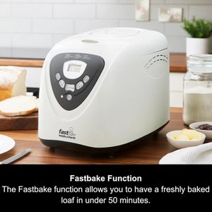 Morphy Richards Fastbake Breadmaker – 12 Programs, 1.5lb/2lb Loaf, White