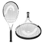 HEAD Geo Speed Adult Tennis Racket - Pre-Strung Head Light Balance 27.5 Inch Racquet - 4 3/8 in Grip, Black/White