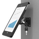 Keuvirya iPad Wall Mount – Tablet Wall Mount Holder with Anti-Theft Aluminum Security Lock System, Compatible ONLY with iPad 10.2-Inch (9th, 8th, 7th Gen.), Adjustable Design – Black