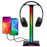 PrisTeam Gaming Headphone Stand And USB Hub - RGB Headset Stand PC Desk Accessories For Gaming - Works With PC, Xbox, Playstation And Nintendo - Gaming Headphones Holder - Gaming Accessories