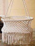 Patiofy Newborn Baby Cradle/Baby Palna/Baby Thottil/Newborn Baby Hanging Bed/Baby Cradle for 0 to 2 Years/Oval Shape Macrame Cradle/Baby Sleeping Bed (Beige)