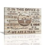 In This Office Canvas Wall Art Motivational Wall Art for Office We are A Team Inspirational Quotes Wall Decor Teamwork Wall Art Tree Background Modern Office Wall Decor Painting Prints Artwork Framed