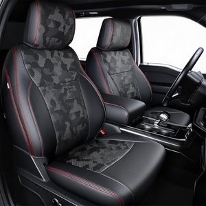 Faux Leather Seat Covers, Fully Covered, Fit Like a Glove, Camo Black