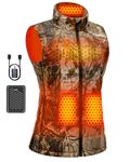 Wulcea Graphene Heated Vest for Women 7.4V Fast Charge 14000mAh Large Capacity, Camo, Medium