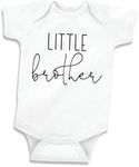 Bump and Beyond Designs Baby-Boys Little Brother Leotard for Boys Baby Announcement White, 0-3 Months