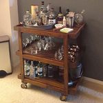 Mewar Furniture Wooden Bar Cabinet for Home | Mini Bar Cabinet Wine Storage Rack with Drawer & Glass Holder | Sheesham Wood - Dark Brown