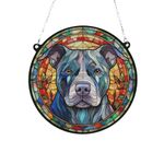 Image Industry Staffordshire Bull Terrier Stained Glass Effect Suncatcher - Garden Gift - Dog Gift - Pet Memorial (19cm)