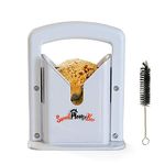 Sweet Home Bee Bagel Slicer Guillotine Cutter Kit Fast, Easy and Safe for All Family Members Including Kids - Stainless Steel, White - Can be Used for Bread, Muffins, Buns, Rolls