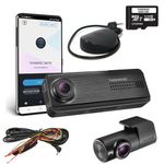 Thinkware F200PRO Dash Cam Full 1080p Front and Rear Car Camera Dashcam - Super Night Vision, Includes 32GB SD card, GPS, Plug & Play and Hardwire lead for Battery Safe Parking Mode - Android/iOS App