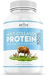 Multi Collagen Protein Capsules - Types I, II, III, V & X - Hydrolysed Grass Fed Bovine, Wild Caught Marine & Free-Range Chicken, Made with Hyaluronic Acid & Vitamin C, 120 Caps