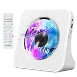 Portable CD Player with Bluetooth, Gueray Desktop CD Players for Home, Bulit-in Double HiFi Speakers, AUX&Headphone Jack, FM Radio Boombox with Remote Control, USB Port,LCD Display