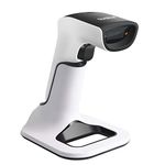 Sumicor 2D Barcode Scanner, White Black Handheld Bar Code Scanner 3 in 1 USB Wired & 2.4G Wireless & Bluetooth QR Code Micro PDF417 1D Barcode Scanner with Vibration