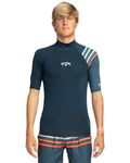 BILLABONG Mens Contrast Printed Rash Guard Set, Blue, L EU