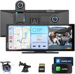 Carpuride Carplay Screen for Car with 4K Dash Cam & 1080P Backup Camera 11.26" Portable Car Play Touchscreen Wireless Carplay & Android Auto, Loop Recording, Voice Control, GPS Navigation, Mirror Link